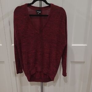 Wilfred Burgundy Marled V-Neck Sweater